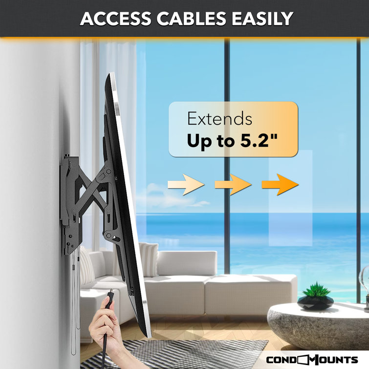 Condo Mounts CondoMounts ADVANCED Tilt TV Wall Mount,NO Stud/Steel/Metal Stud Wall,Holds 100lbs